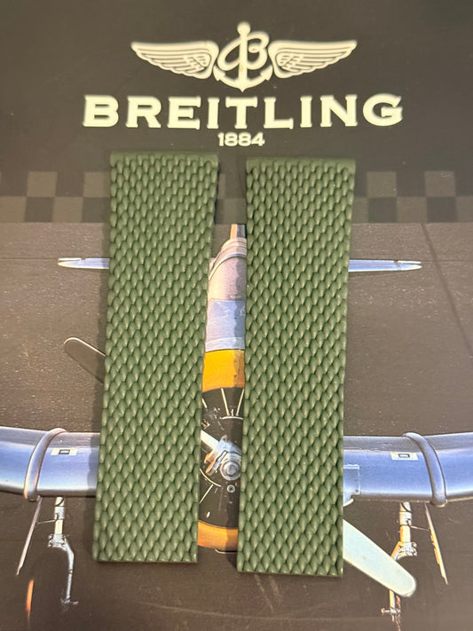 Breitling OEM Green Mesh Rubber Strap for Deployment Clasp 24-20 Sold Out at Boutiques