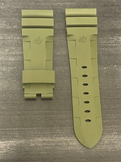 Panerai 26MM Green Rubber Accordion Tang Strap (26/22MM)