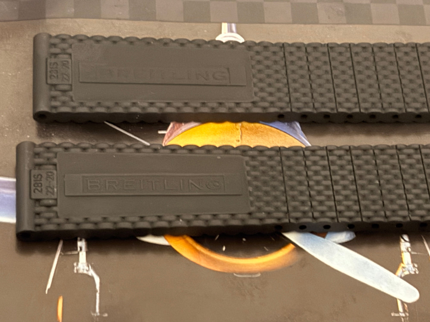 Breitling OEM Black Mesh Rubber Strap for Deployment Clasp 22-20MM Sold Out at Boutiques