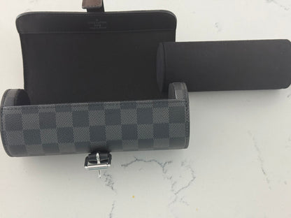 Louis Vuitton Damier Graphite  3 Watch Case N41137 Retails $1,220