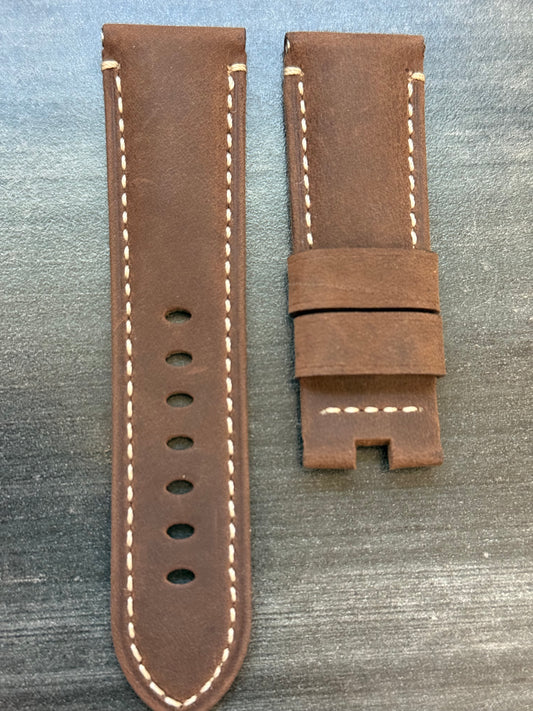 Panerai 24MM Dark Brown Suede Deployant Strap (24/22MM)
