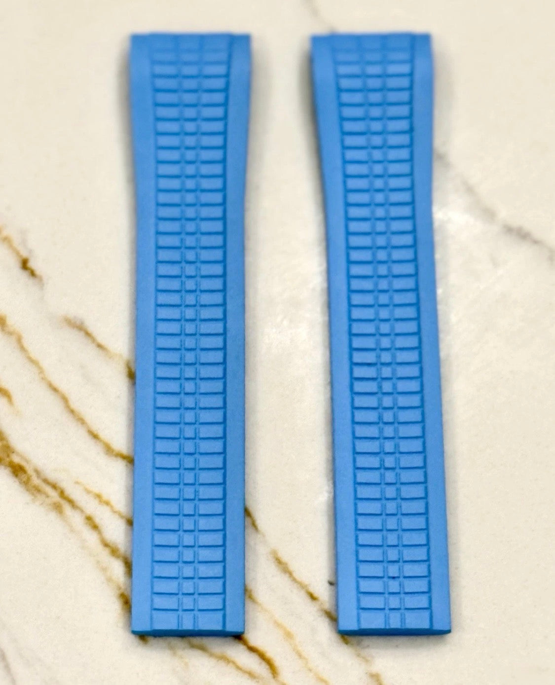 Patek Phillipe 21x18mm Uncut Light Blue Rubber Strap: 5167a, 5167r, 5164a, 5164r