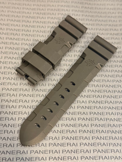 Panerai 22MM Black Rubber Accordion Tang Strap (22/20MM)