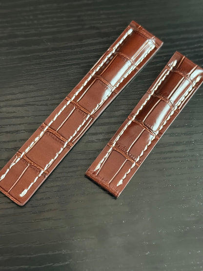 Breitling OEM 22MM Brown Alligator Deployment Strap 22-20MM