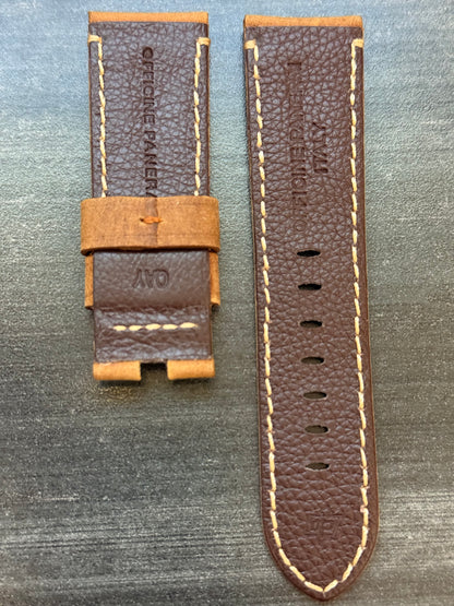 Panerai Brown Suede OEM Strap 24mm Lug for Deployant Buckle