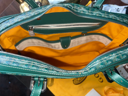 Goyard Goyardine Green Ambassade MM Business Travel Briefcase