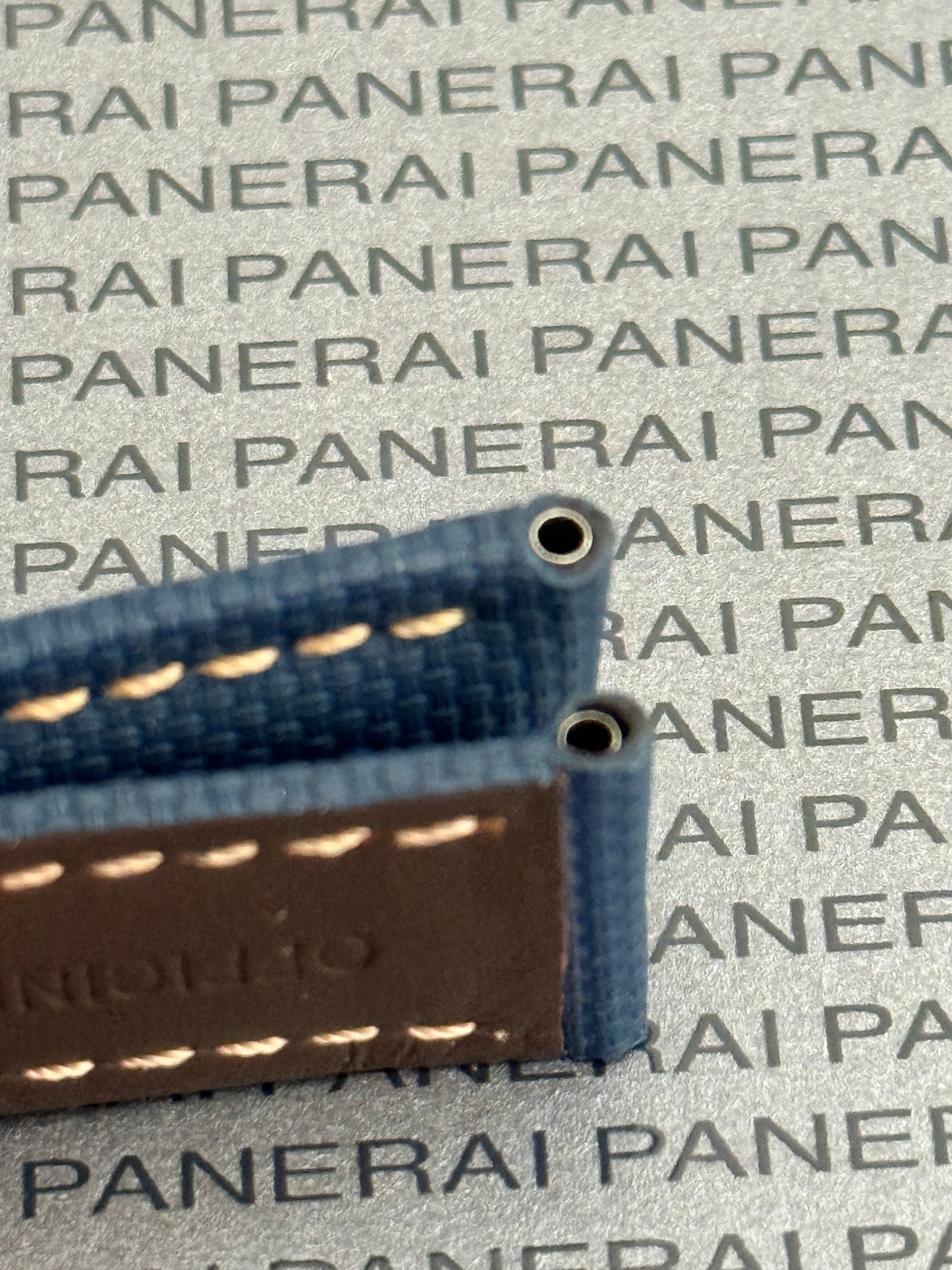 Panerai 22MM Blue Sailcloth OEM Tang Strap (22/20MM)