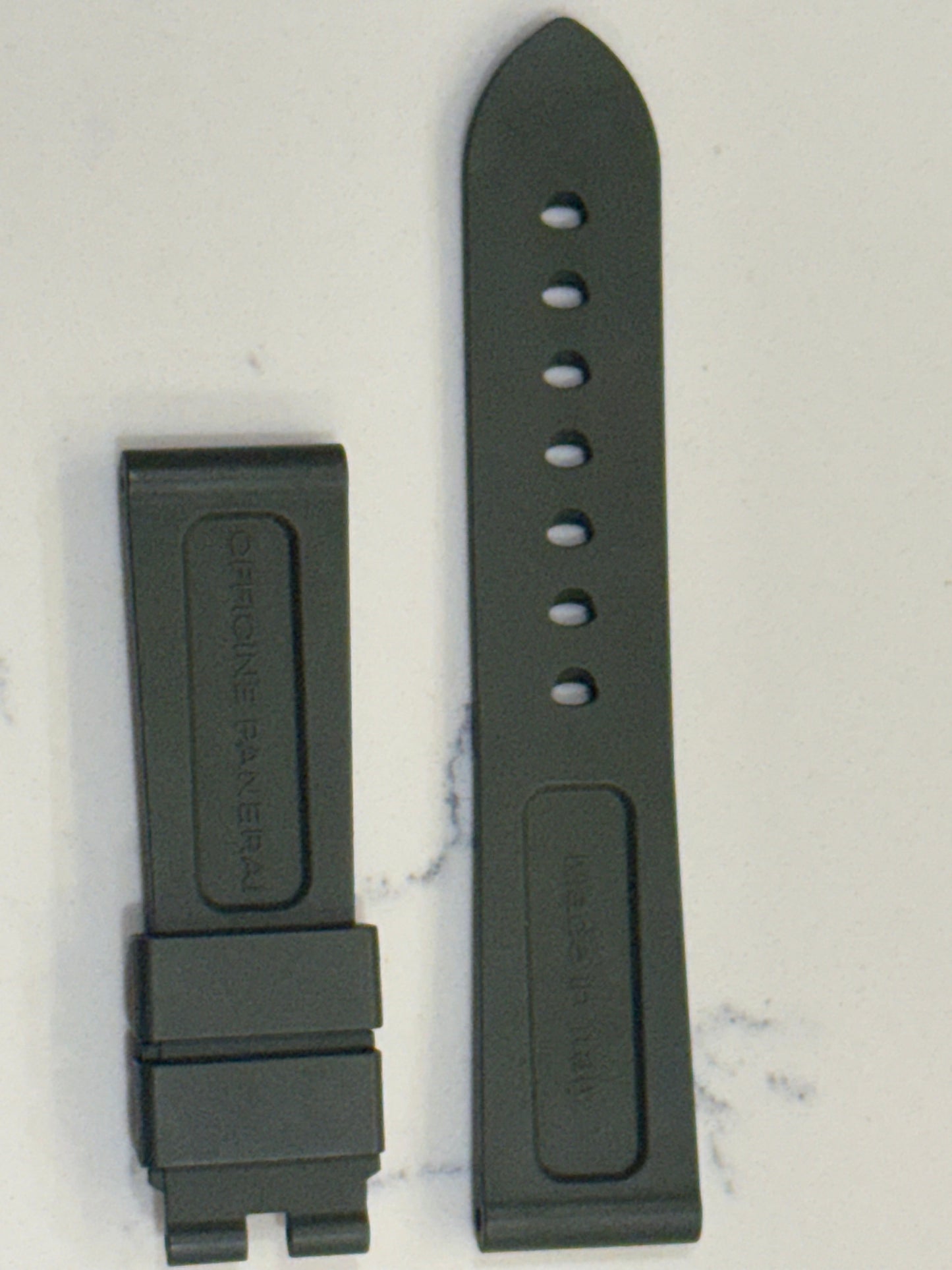 Panerai 22MM Green Rubber Caoutchouc Logo Strap (22/20MM)