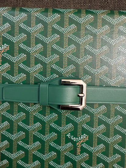 New GOYARD 8 Watch Travel Home Decor Case In Green Coated Canvas Calfskin