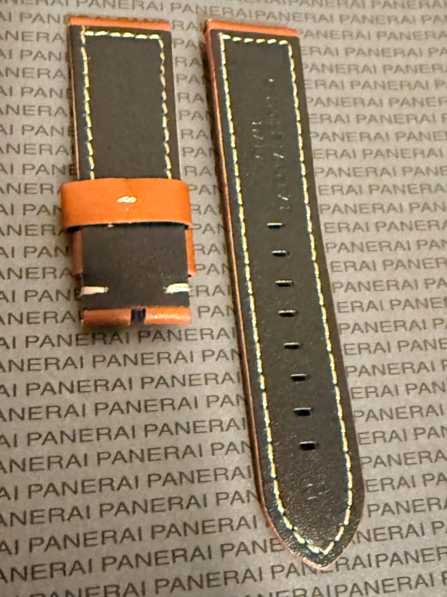 Panerai 24MM OEM Brown Calf Strap for Tang Buckle (24/22MM)