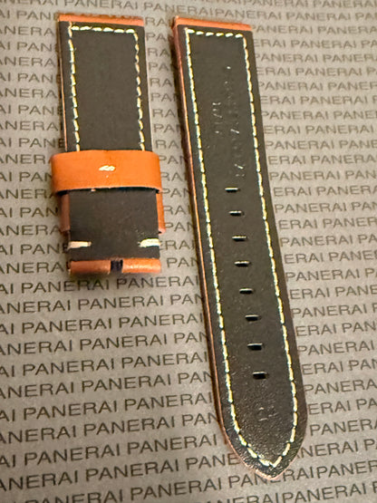 Panerai 24MM OEM Brown Calf Strap for Tang Buckle (24/22MM)