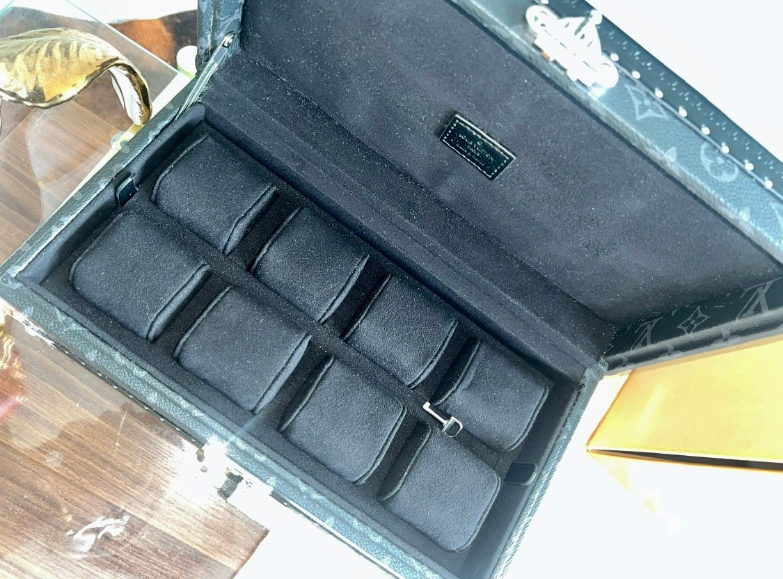 Louis Vuitton Monogram Eclipse Coffret 8 Montres Watch Case - New + OEM $7,600 MSRP