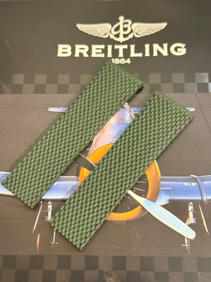 Breitling OEM Green Mesh Rubber Strap for Deployment Clasp 24-20 Sold Out at Boutiques