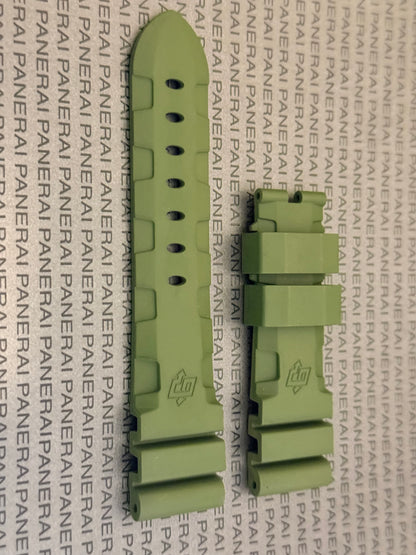 Panerai 22MM Green Rubber Accordion Tang Strap (22/20MM)