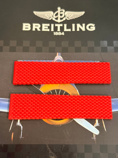 Breitling OEM Red Mesh Rubber Strap for Deployment Clasp 22-20MM Sold Out at Boutiques