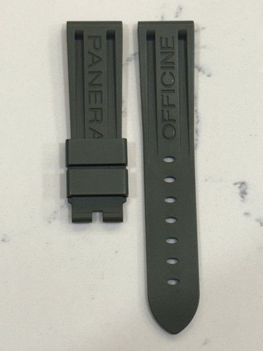 Panerai 22MM Green Rubber Caoutchouc Logo Strap (22/20MM)