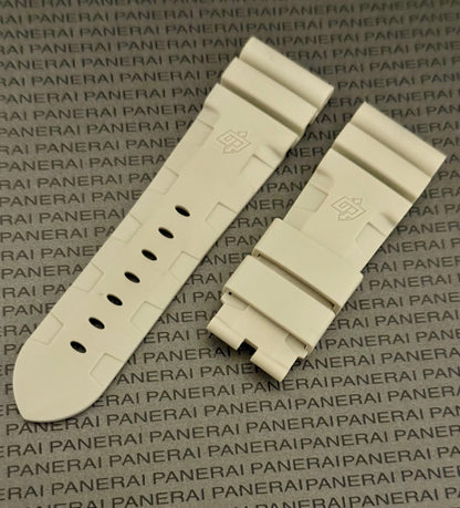 Panerai 26MM White Rubber Accordion Tang Strap (26/22MM)