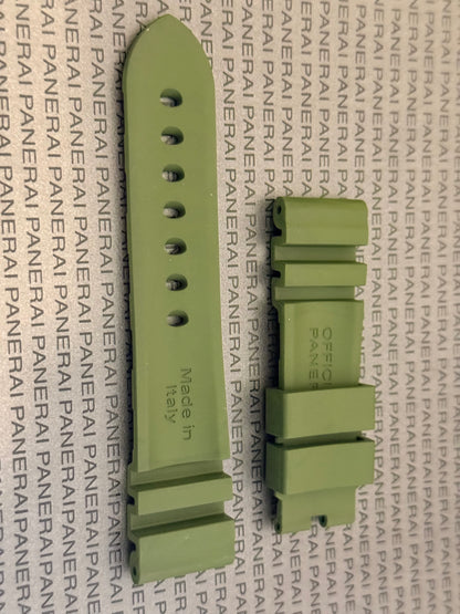Panerai 22MM Green Rubber Accordion Tang Strap (22/20MM)