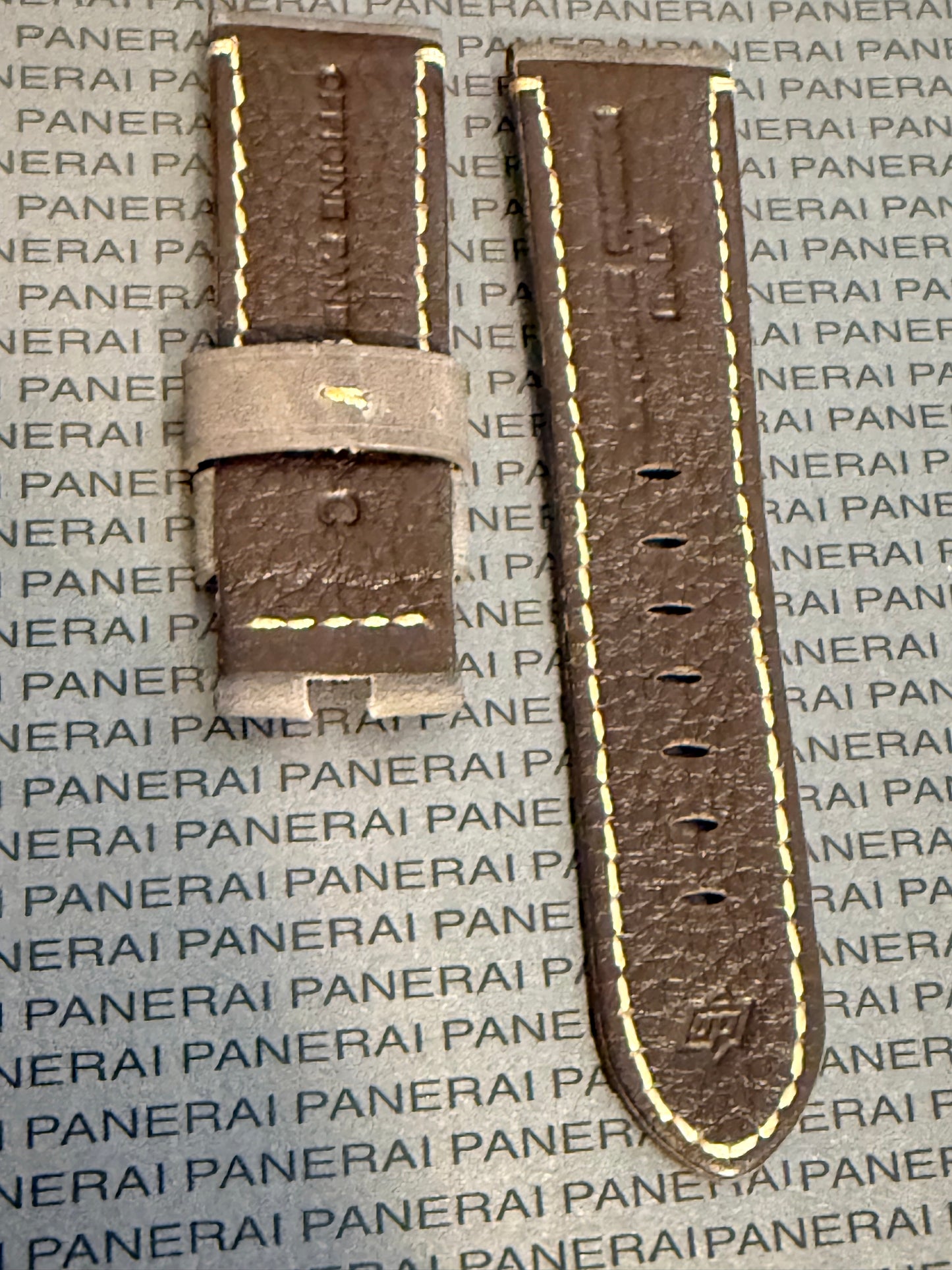 Panerai Gray Suede OEM Strap 24mm Lug for Deployant Buckle