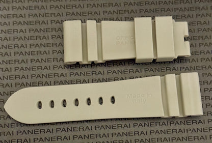 Panerai 26MM White Rubber Accordion Tang Strap (26/22MM)