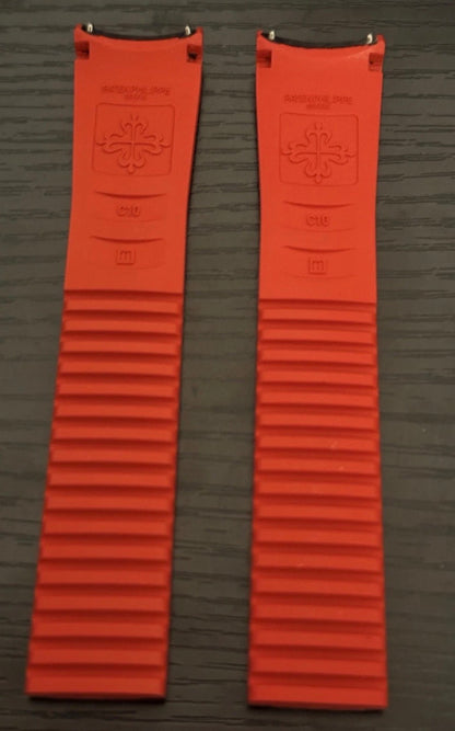 Patek Phillipe 21x18mm Uncut Red Rubber Strap: 5167a, 5167r, 5164a, 5164r