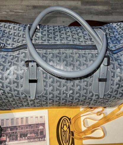 Goyard Boston 50 Gray Goyardine Travel Duffle Bag Unisex Soldout
