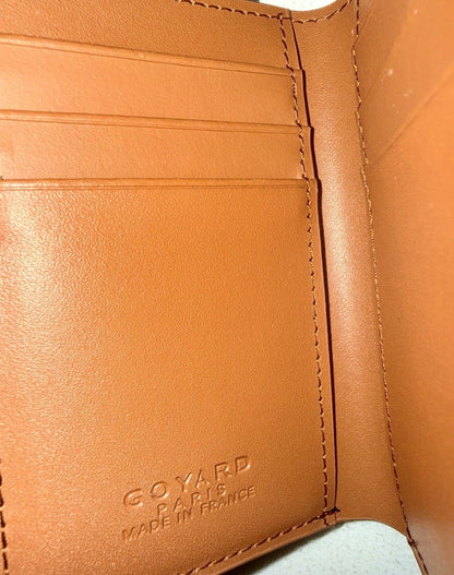 Goyard NIB Saint Pierre Card Wallet Retails $1,200 Black with Tan Inside