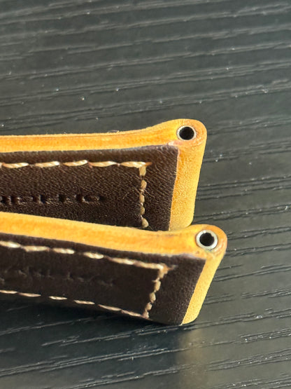 Panerai 24MM Light Brown Assolutamente OEM Suede Strap  for Tang Buckle (24/22MM)