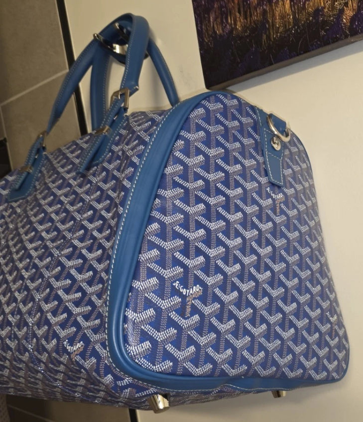 Goyard Sky Blue Boston 50 Duffle Bag MSRP $5,000