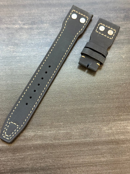 IWC 22/18MM Blue Suede Strap for Deployant Clasp (Big Pilot Strap)