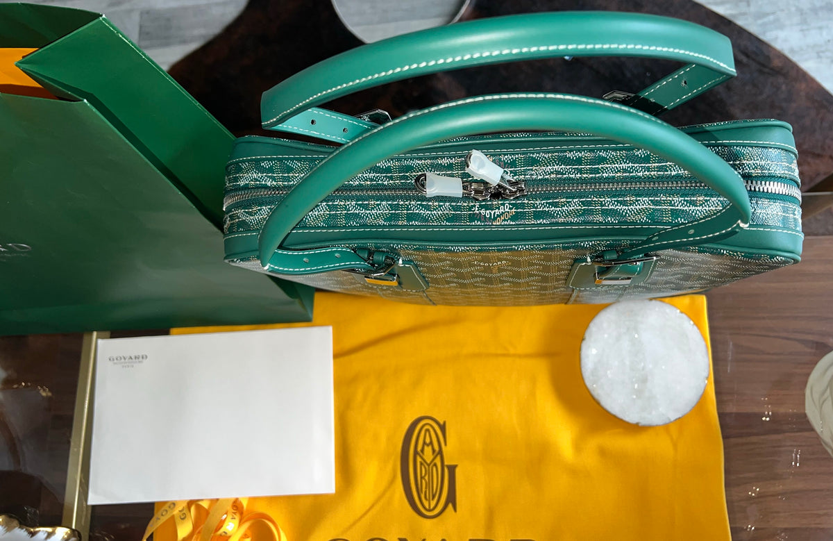 Goyard Goyardine Green Ambassade MM Business Travel Briefcase