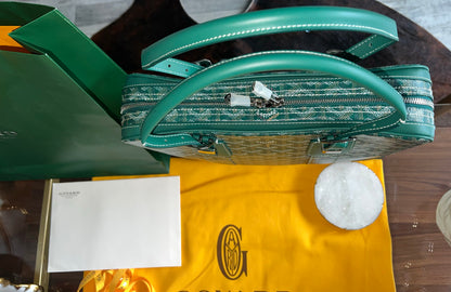 Goyard Goyardine Green Ambassade MM Business Travel Briefcase