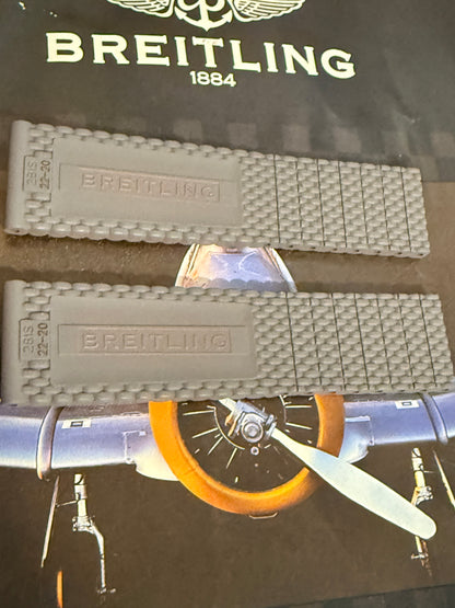 Breitling OEM Gray Mesh Rubber Strap for Deployment Clasp 22-20MM Sold Out at Boutiques
