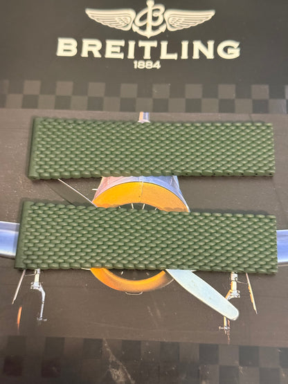 Breitling OEM Green Mesh Rubber Strap for Deployment Clasp 24-20 Sold Out at Boutiques