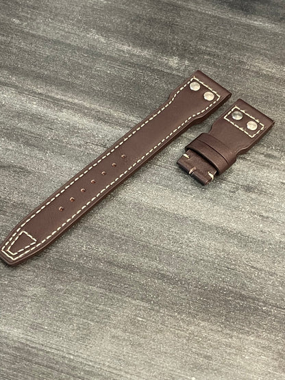 IWC 22/18MM Brown Calf Strap for Deployant Clasp (Big Pilot Strap)