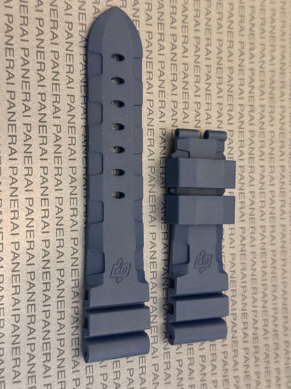 Panerai 22MM Navy Blue Rubber Accordion Tang Strap (22/20MM)