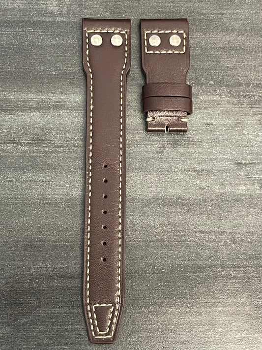 IWC 22/18MM Brown Calf Strap for Deployant Clasp (Big Pilot Strap)