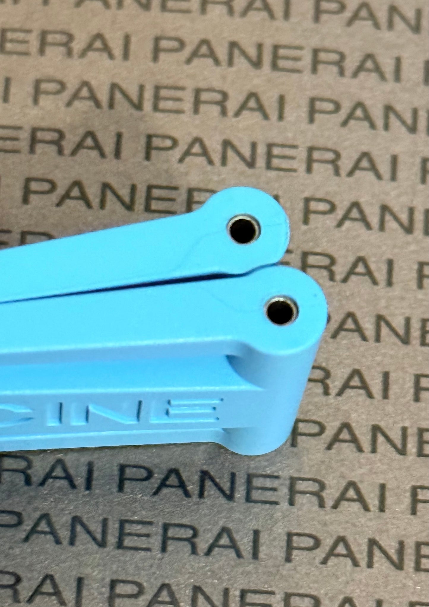 Panerai 24MM Light Blue Rubber Caoutchouc Logo Deployant Strap XL Length (24/22MM) (Copy 2)