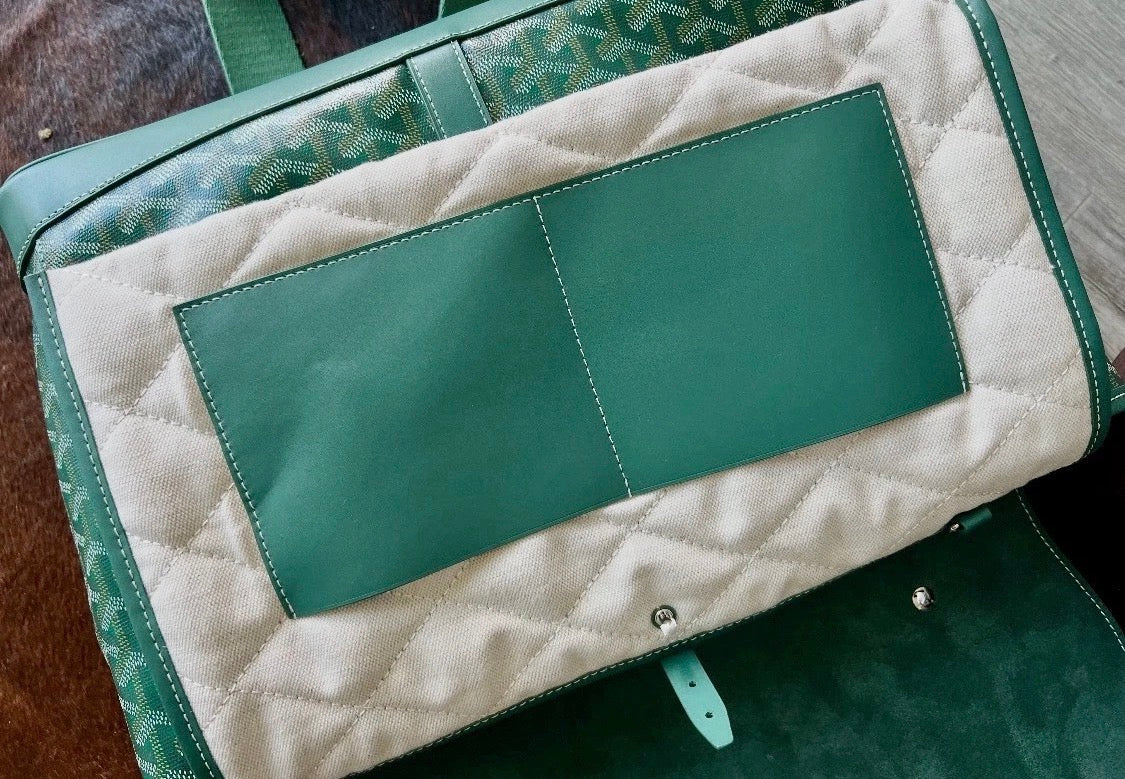 Goyard Green Goyardine Citadin Messenger Bag with Strap,  Briefcase