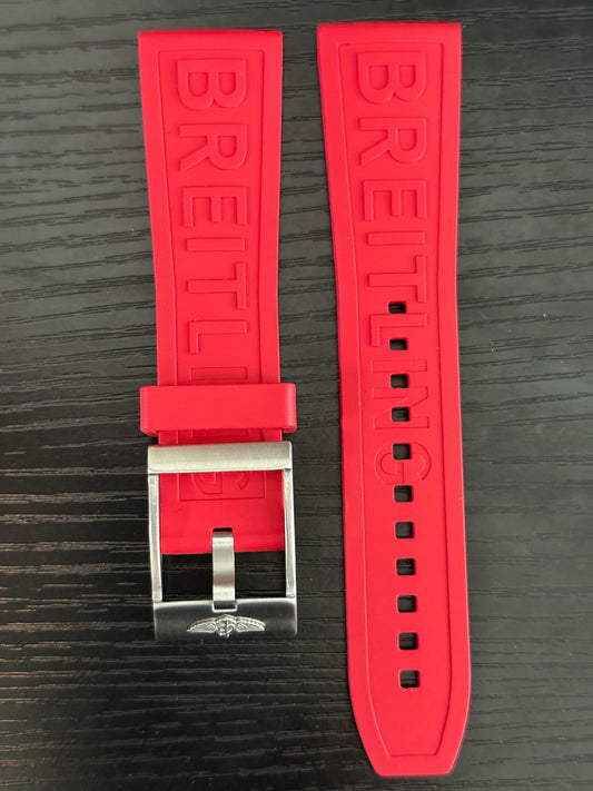 Breitling OEM 24MM Diver Pro Res Rubber Strap w/ OEM Tang Buckle