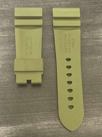 Panerai 26MM Green Rubber Accordion Tang Strap (26/22MM)