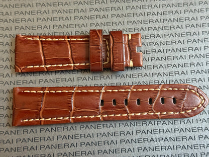 Panerai 22MM Brown Alligator OEM Tang Strap (22/20MM)