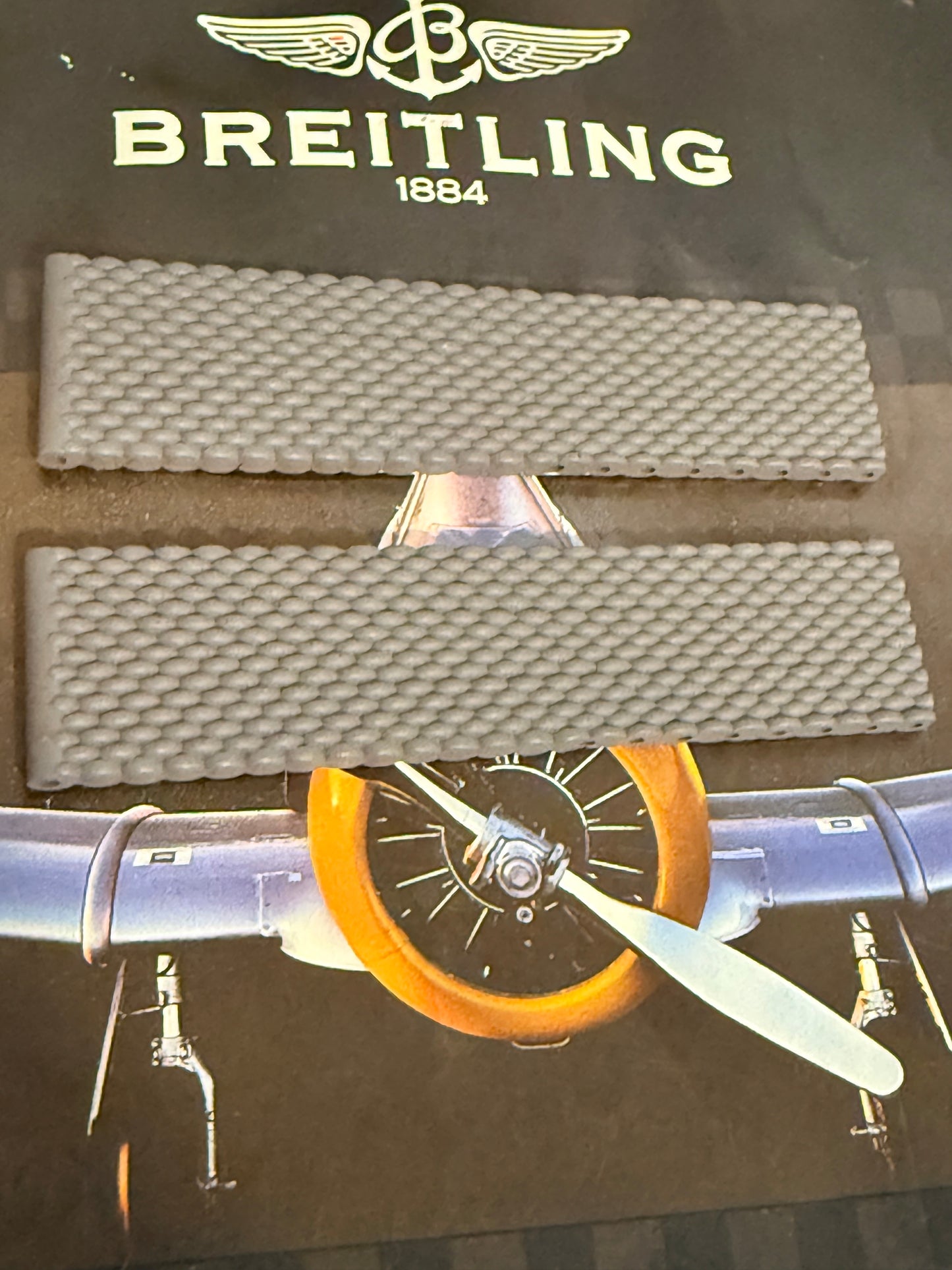 Breitling OEM Gray Mesh Rubber Strap for Deployment Clasp 22-20MM Sold Out at Boutiques