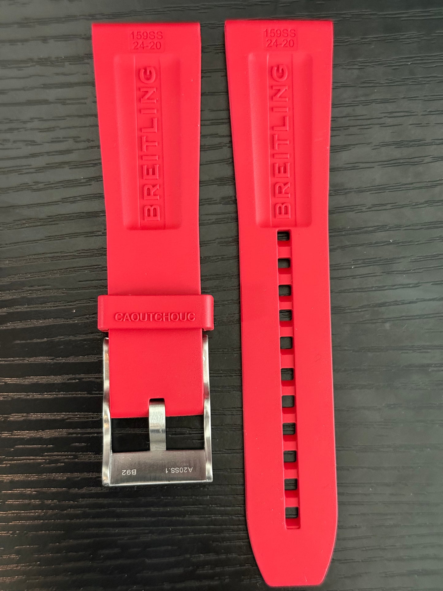 Breitling OEM 24MM Diver Pro Res Rubber Strap w/ OEM Tang Buckle