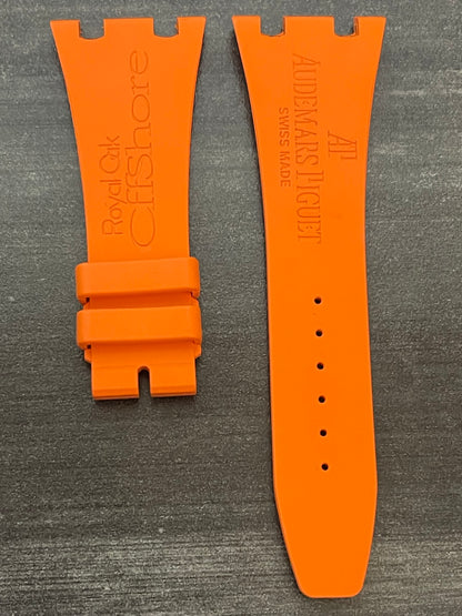 Audemars Piguet OEM Orange Rubber Deployant Strap 28x18MM - Royal Oak Offshore