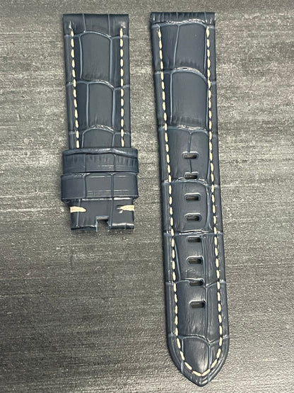 Panerai 22MM Dark Blue Alligator OEM Tang Strap (22/20MM)