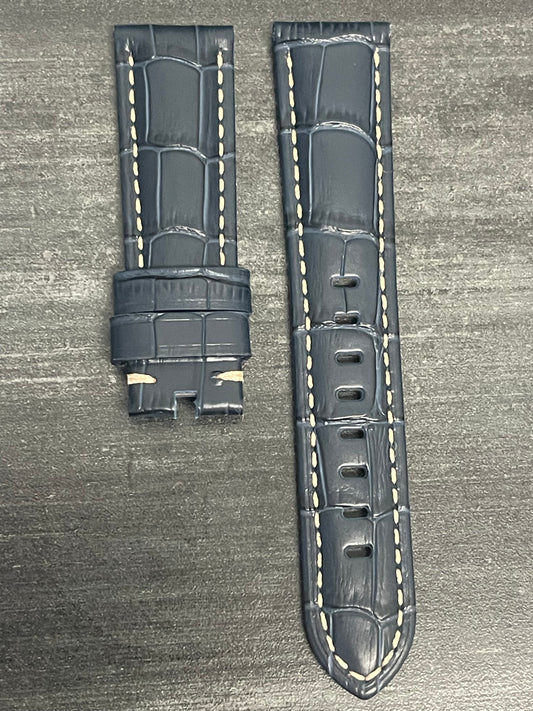 Panerai 22MM Dark Blue Alligator OEM Tang Strap (22/20MM)