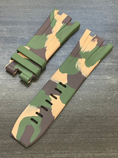 Audemars Piguet OEM Camo Rubber Tang Strap 30x24MM (Fits 44MM AP ROO Watch)