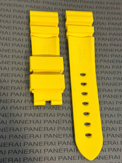 Panerai 22MM Yellow Rubber Accordion Tang Strap (22/20MM)