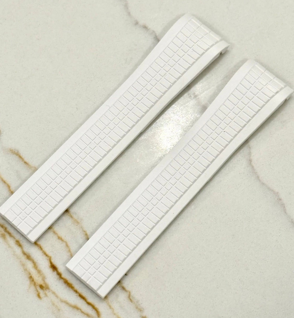 Patek Phillipe 21x18mm Uncut White Rubber Strap: 5167a, 5167r, 5164a, 5164r